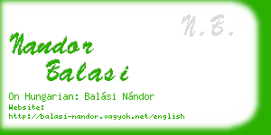 nandor balasi business card