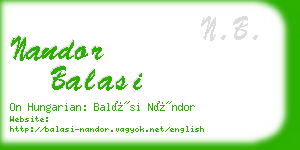 nandor balasi business card